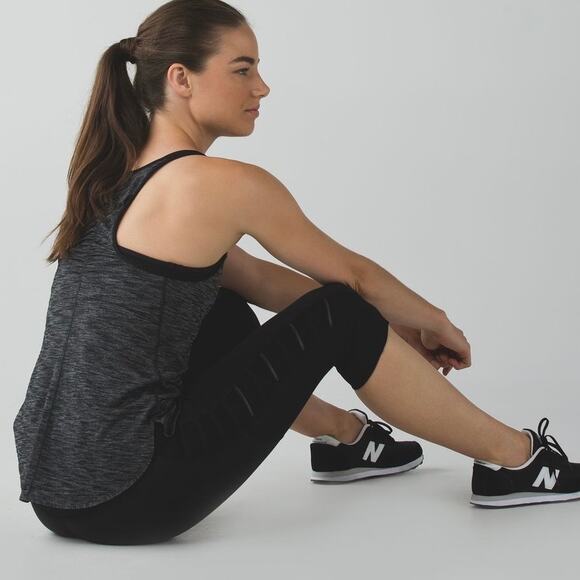 LULULEMON What The Sport Singlet II Tank Top Heathered Black 4 - Picture 9 of 10